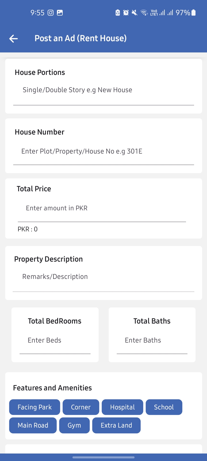 Real Exchange app — Post an Ad